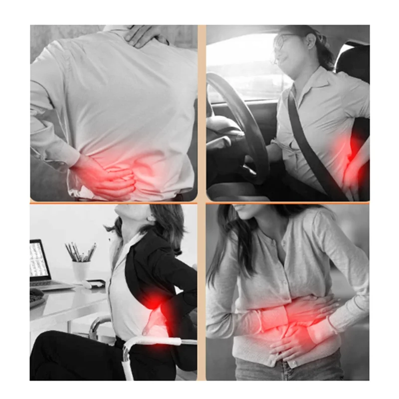 A83X-Cinturón de masaje portátil profesional, alivia el dolor de espalda, fatiga, vértebras Lumbares, útero cálido