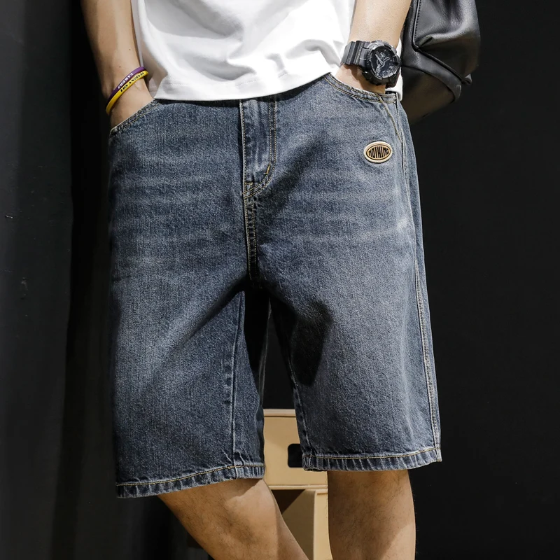 

Fashion denim shorts all men's fashion brand plus fat plus size summer loose men's pants new men's quarter pants