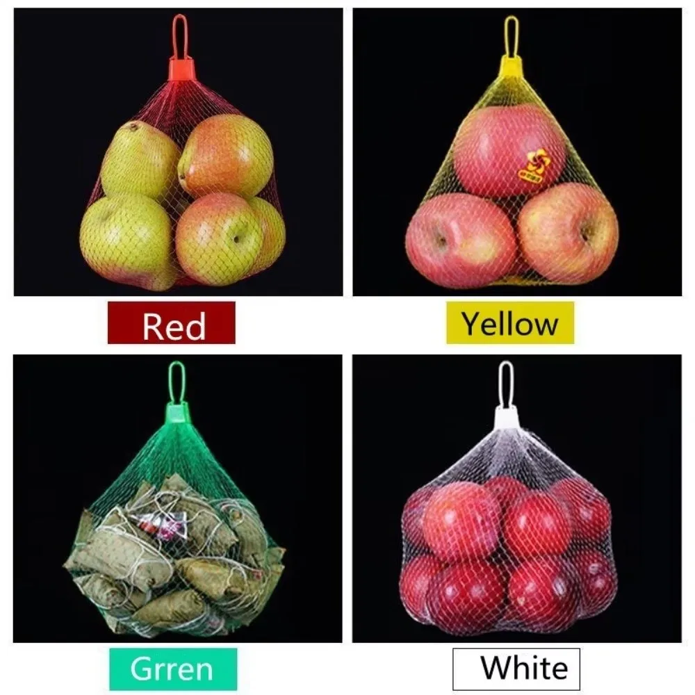 100Pcs Pack Egg Net Bag With Buckles Drawstring Closure Mesh Storage Bags Multi-Purpose Washable Egg Carrier Bag