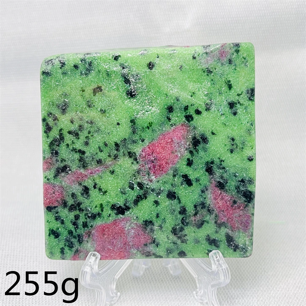 Natural Gem Slice Ruby Black Tourmaline Epidote Original Mineral Specimen Home Room Decoration Holiday Gift Spirit Stone Healing view 2