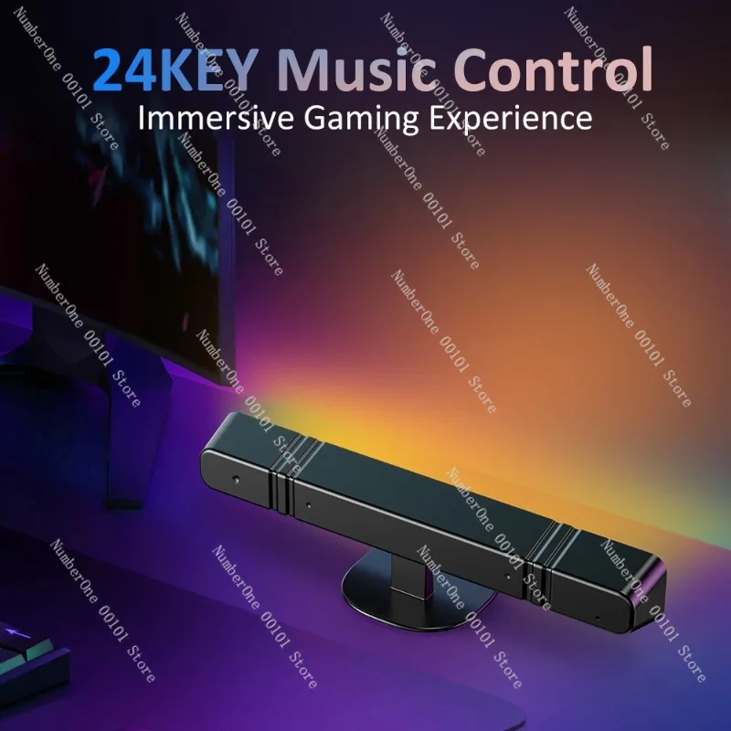 RGB Gaming Bedroom Atmosphere Lamp Desktop Sound Pickup Light Music Rhythm Ambient Light for PC Computer Desk LED Color Changing view 5