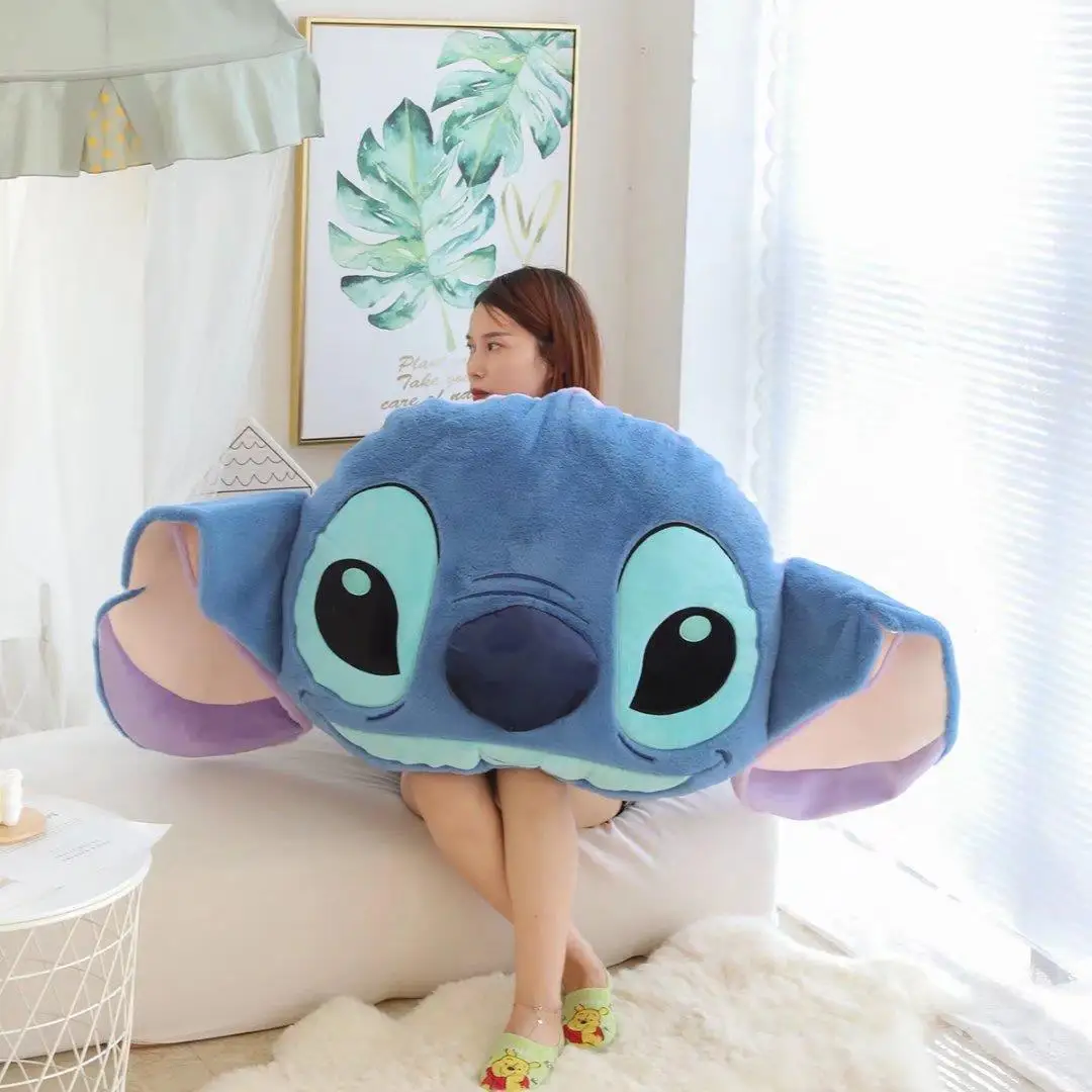 Disney Stitch Kawaii Plush Toy Stuffed Animals Doll Double Sided Cushion Pillow Cartoon Cute Room Decor Anime Peluche Toy Gift