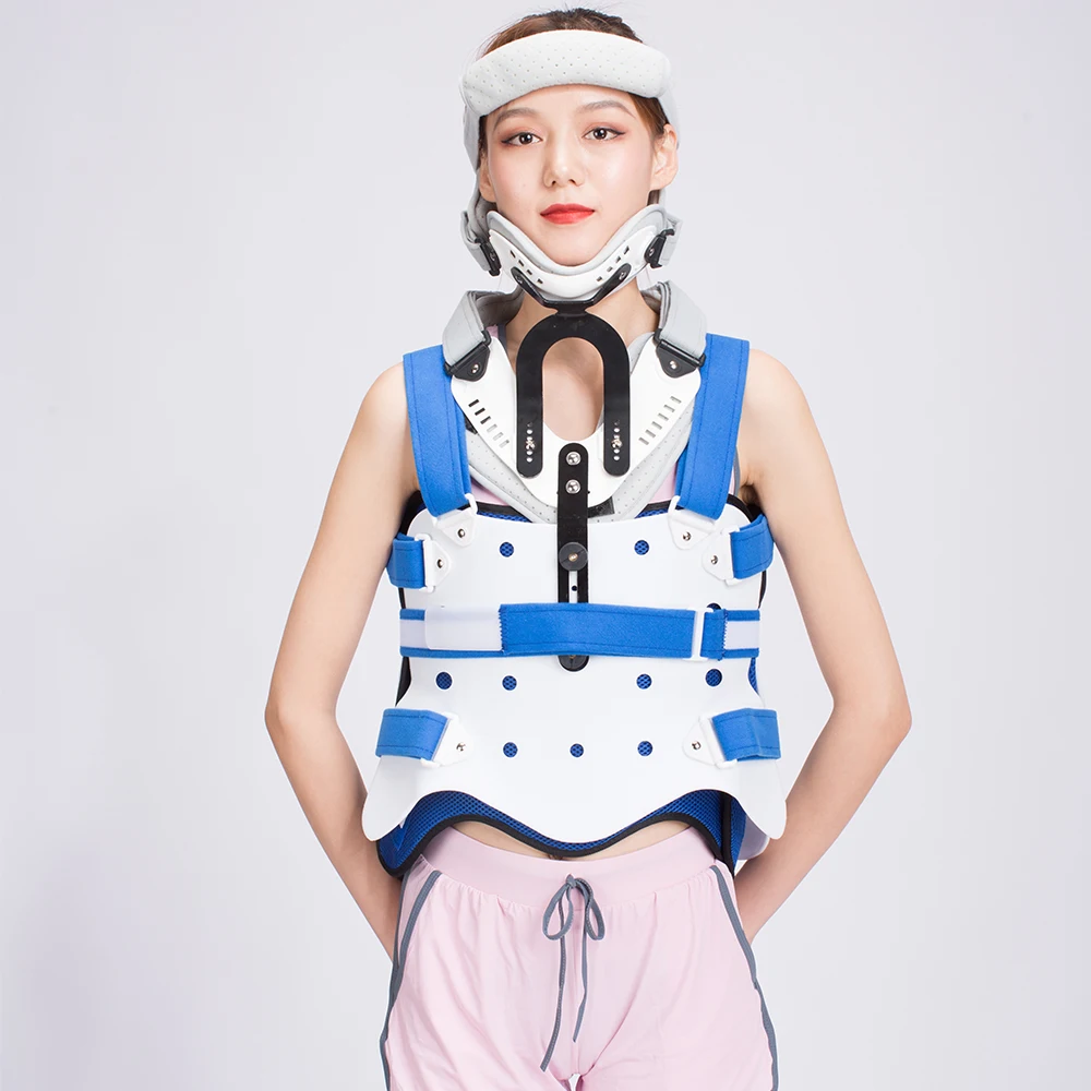 Orthosis Cervical Thoracic Halo Brace, ANGGREK Adjuatable Cervical Thoracic Orthosis Head Neck Chest Fixed Brace Cervical Thorac