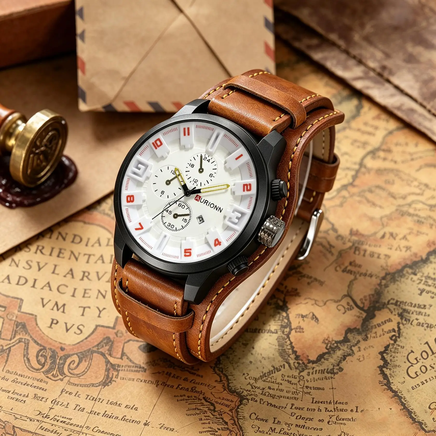 1 Piece New Fashion Trend Men's Quartz Watch, Round Dial with Digital Scale, Suitable for Formal and Casual Occasions