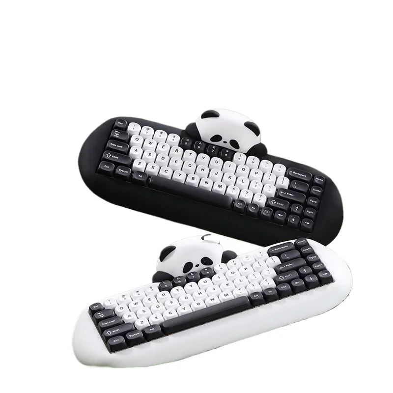 C68 Panda Silicone Keyboard Three-mode Hot Swap Bluetooth Mechanical Keyboard iPad Office Adaptation Mac