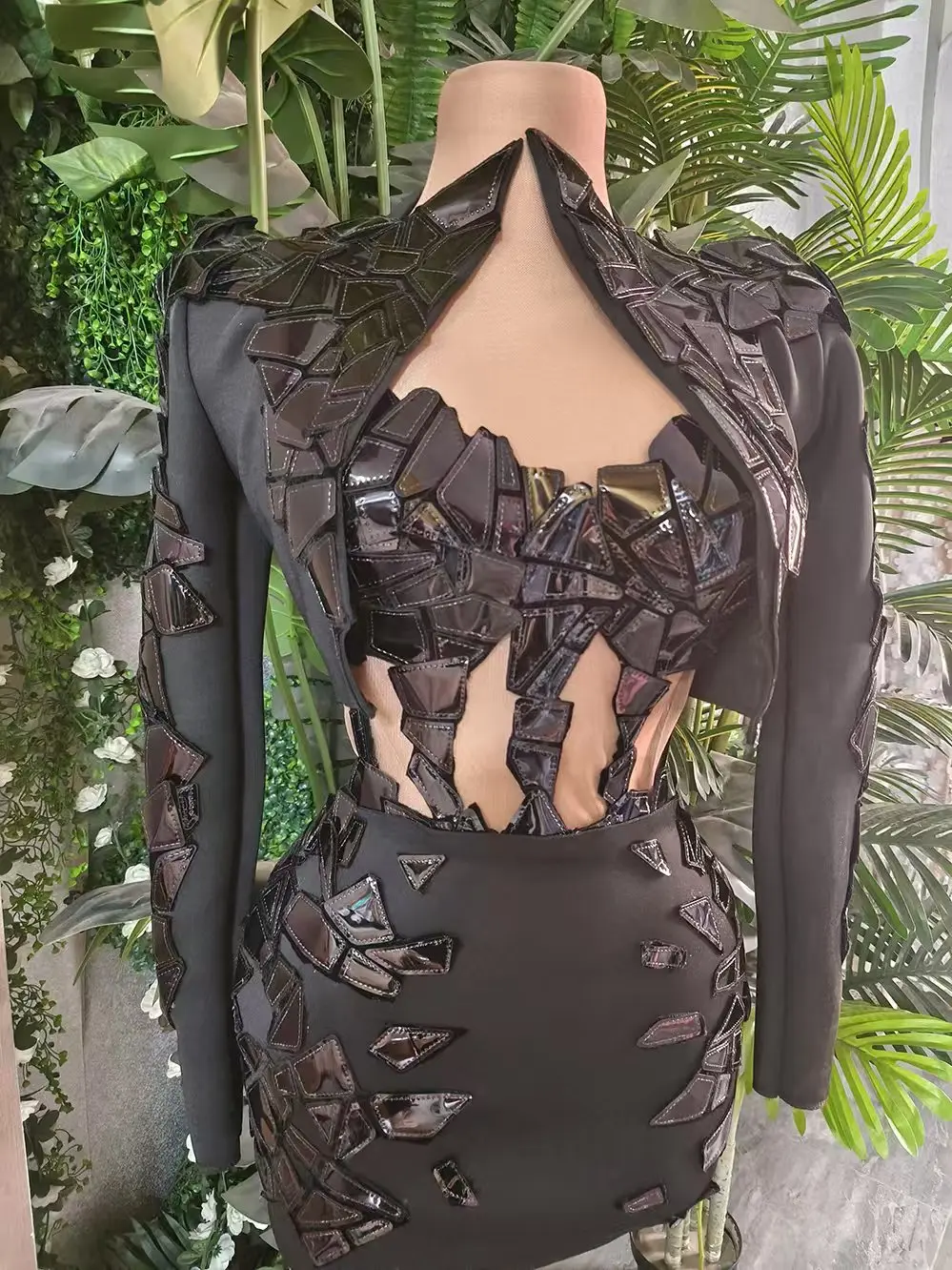 クラシックなスパンコールステージショークロップトップミニスカートジャケット3点セットナイトクラブ音楽祭ドレスアップバーパフォーマンス衣装スイピアン