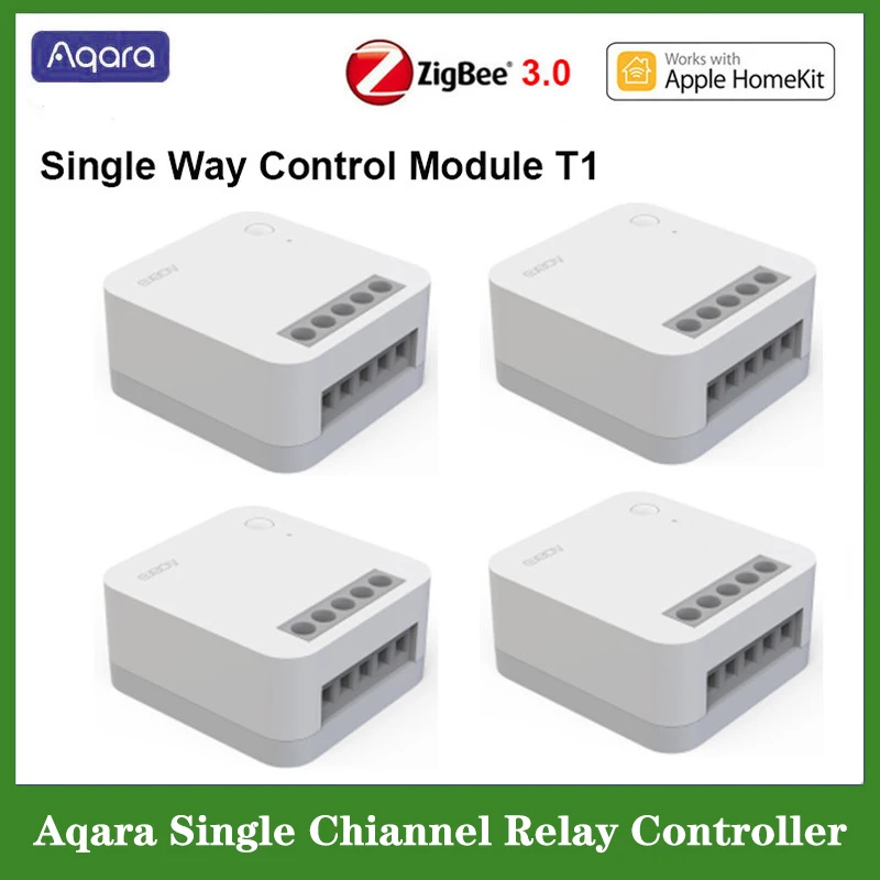 Aqara Single Chiannel Relay Controller T1 Switch module Zigbee 3.0 with / No Neutral Smart home Timers Remote Control Homekit 16 way 8 way wireless remote switch 4g mobile phone remote control 220v380v relay power intelligent module