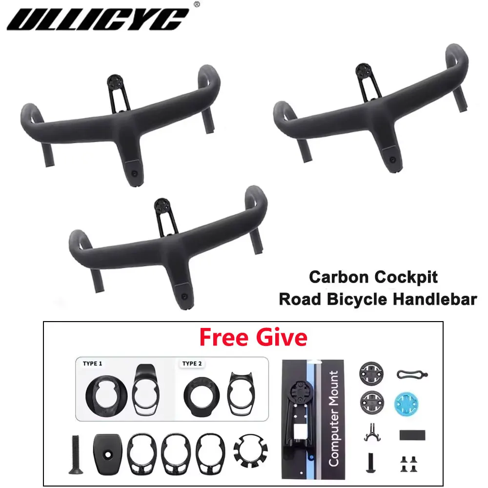 

2025 Carbon Road manillar de carbono carretera Handlebar Road No LogoDi2 Integrated Handlebar 360mm Cockpit With Mount