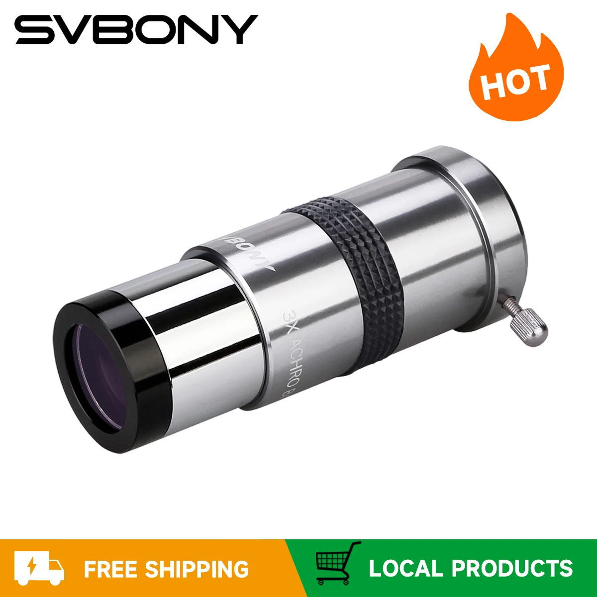 

Телескоп Svbony 1,25 дюйма, 2x линзы Барлоу, металлический корпус, полностью многослойное внутреннее латунное кольцо SV137