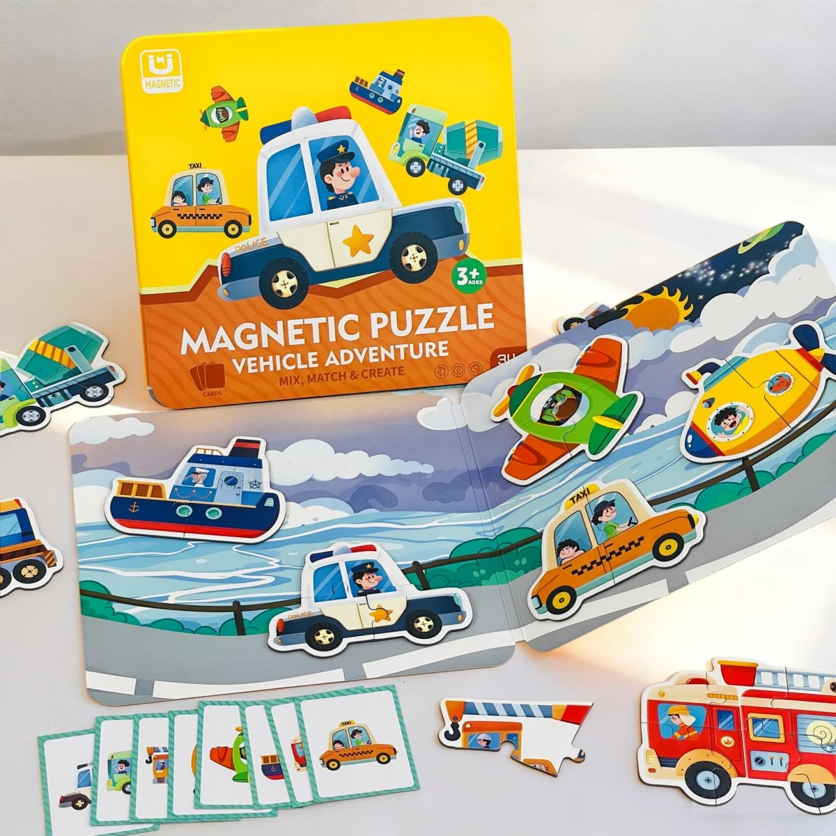 Magnetic Dress-Up Puzzle Toy, Princess Pretend Play Fun and Creative Game, English Alphabet and Number Learning, Children's Educational Learning Cartoon Whiteboard Stickers Refrigerator Magnets, with Portable Storage Bag, Suitable for Boys and Girls as Christmas and Thanksgiving Gifts