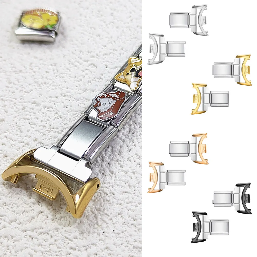 Personalized Designer Smart Watch Adapter 14mm Strap Connector Italian Bracelet Stainless Steel Accessories DIY Jewelry Gift