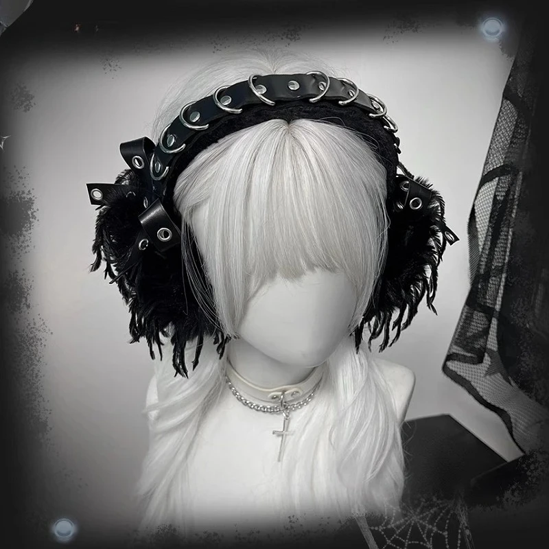 Gothic Lolita Oorbeschermers Punk Nieuwe Designer Harige Oorkap Oorbeschermer Oor Warmer Gothic Steampunk Gehoorbescherming Fietsen Oordopjes