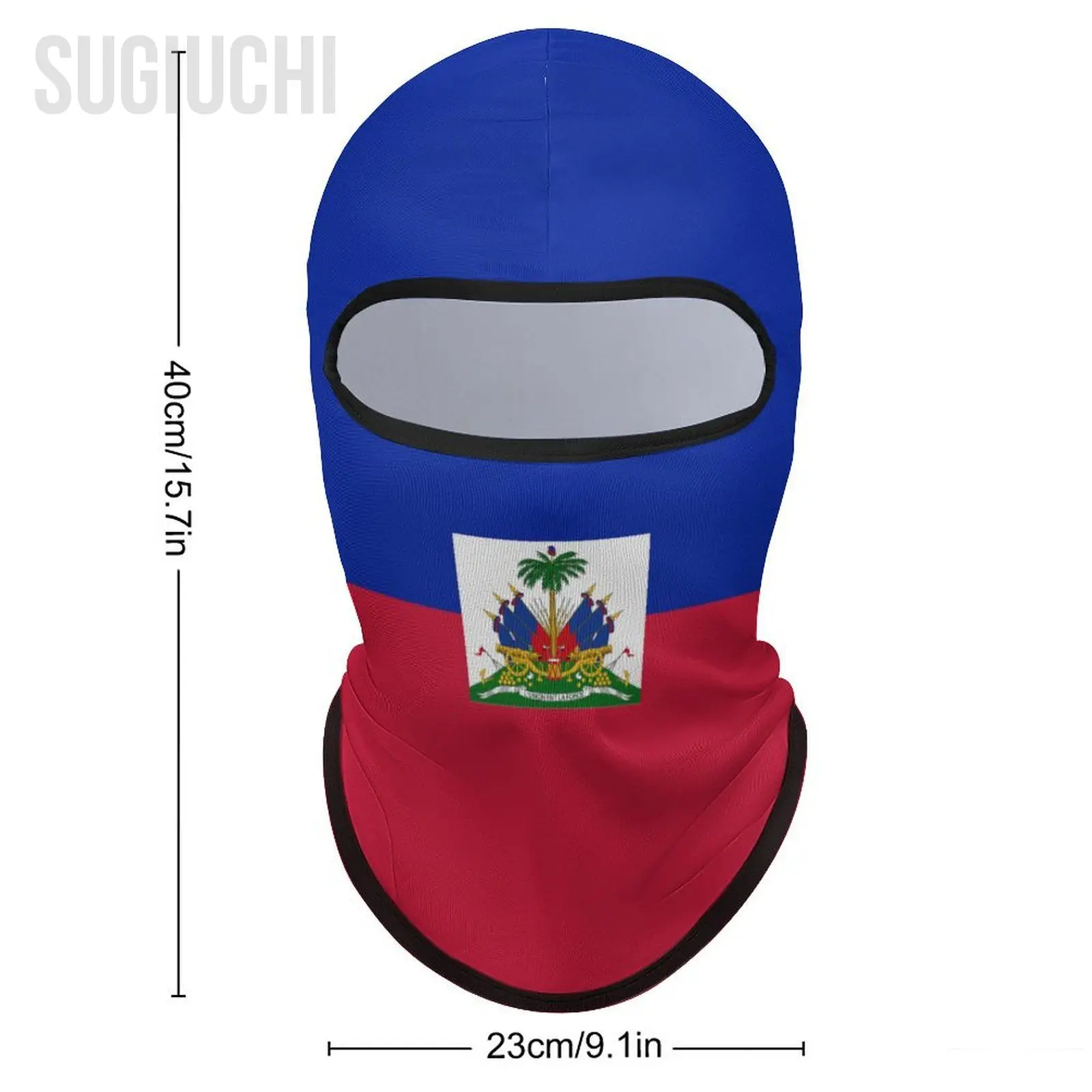Haiti Flag Outdoor Cool Sunscreen Motorcycle Face Mask Moto Biker Wind Cap Mask Stopper Windproof Bicycle Cycling Headgear