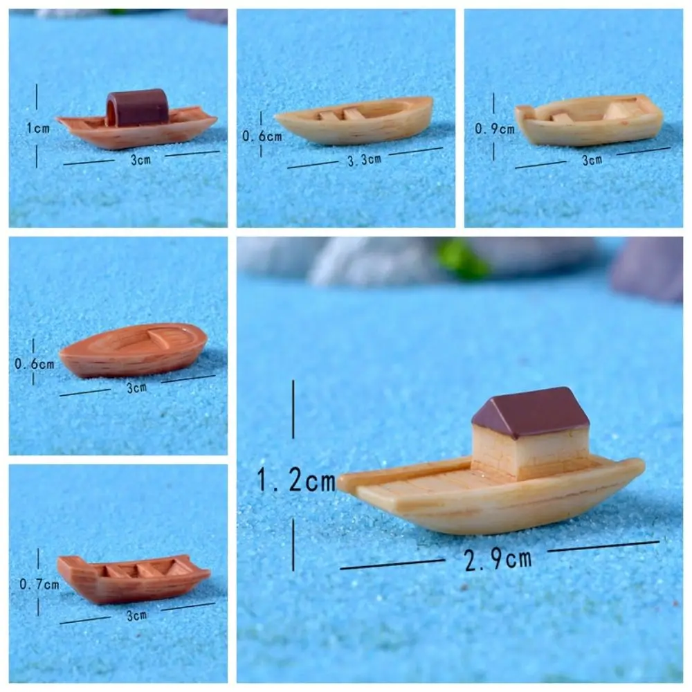 Micro paisagem micro paisagem barco resina toldo barcos resina barco de madeira decoração retro estatuetas arte artesanato bonsai ornamentos