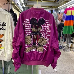 Loose Oversize Slim-Fit Jacket American Coat Women's Spring And Autumn Design Cartoon Age-Reducing Parka Jacket Female