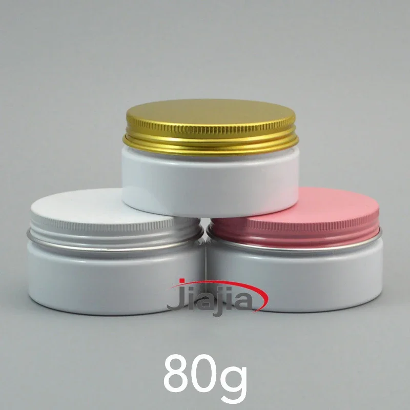 

80ml Empty White Plastic Bottle Refillable Cosmetic Jar 80g Cream Lotion Coffee Beans Tea Candy Storage Container 3oz 30pcs