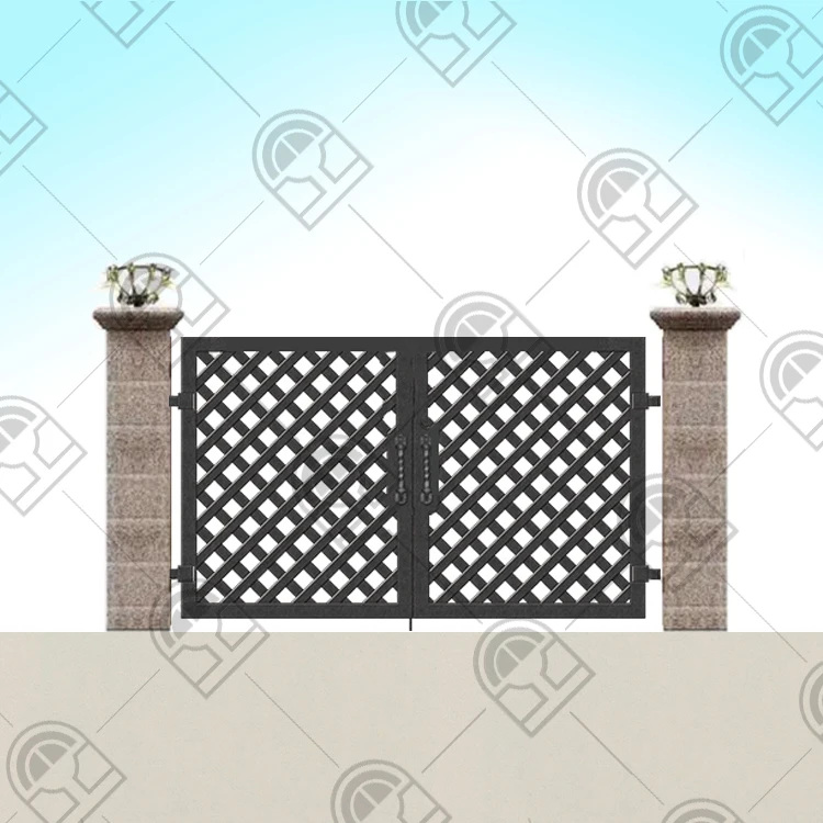 Foshan Guangdong Factory Direct Sale Matte Black Color Bouquet Design Archy Top Villa Patio Garden Gate