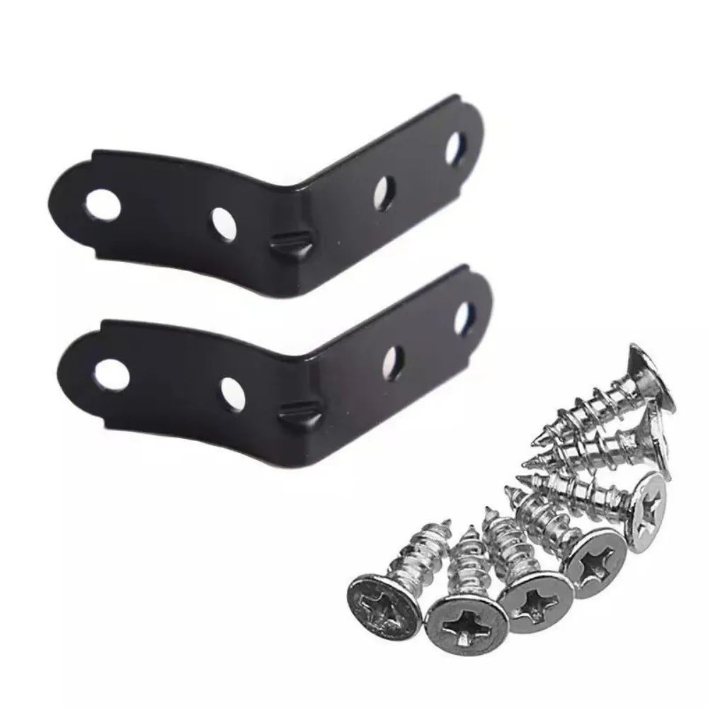 2PCS Iron Glove Box Hinge Repair Kit Rust Resistant 8 Matching Self-Tapping Mount Screws Glove Box Hinge Bracket Repair