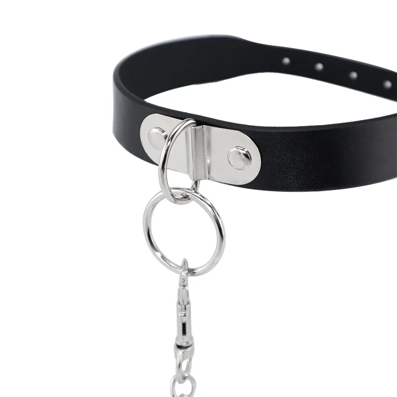 SM جرس طوق مع المقود بولي Leather الجلود المختنق للأزواج الخاضع التدريب BDSM والعتاد Petplay الوثن لعبة النساء الجنس التبعي