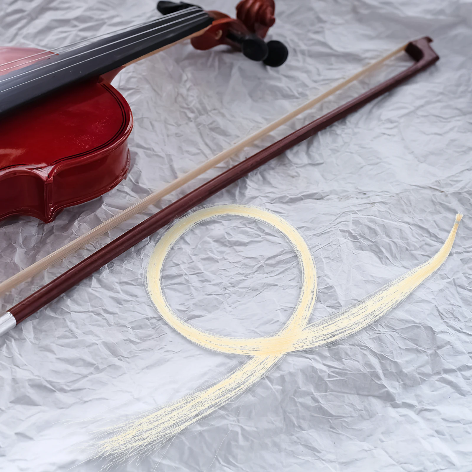 

Genuine Mongolian Horse Tail Hair 2 Hanks Professional Violin Bow White Unbleached Excellent Grip Suitable Viola