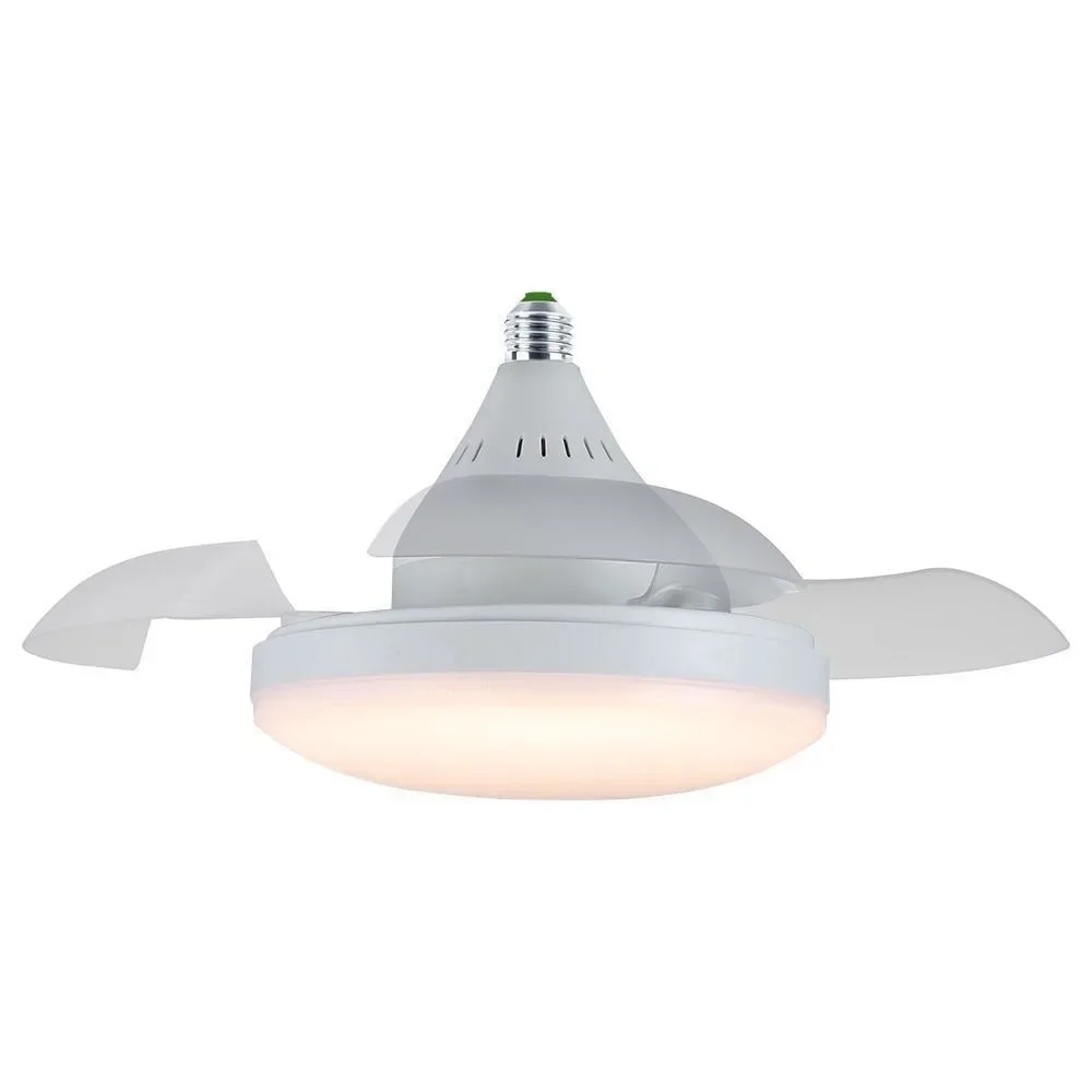 JOYINLED Ceiling Fan with Lighting and Remote Control, Hidden Retractable Blades, Quiet Fan Light, 3 Speeds and Dimmable,White