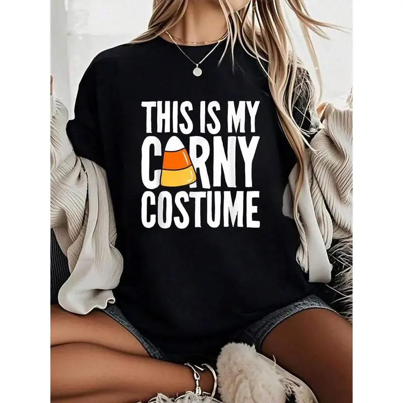 

Funny Halloween Candy Corn Costume Sweatshirt for Women, Men's Corny Holiday Party Tees, Unisex Autumn Crewneck Top