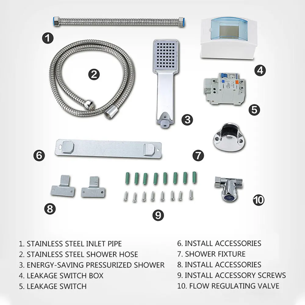 

Электрический водонагреватель 6500 Вт для душа, мгновенный безрезервуарный водонагреватель, водонагреватель для ванной комнаты