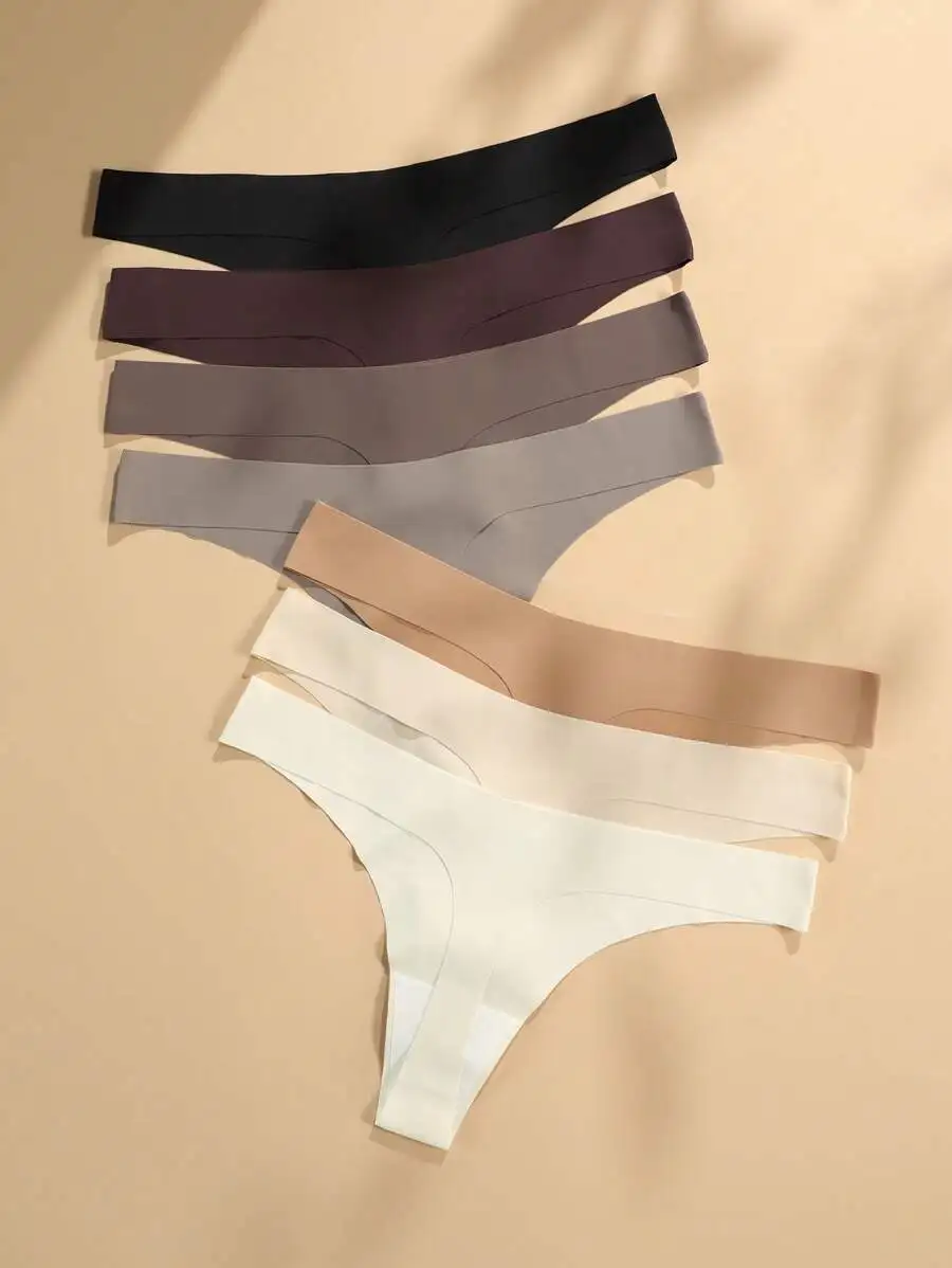 

Women Comfortable Plain Multicolor Stretch Thong Panties