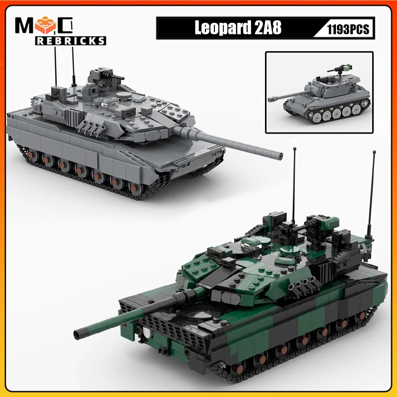 

Модель танка, военная серия, атака, оружие, леопардовый набор, модульная сборка, MOC, строительные блоки, технология, кирпичи, игрушки, рождественские подарки