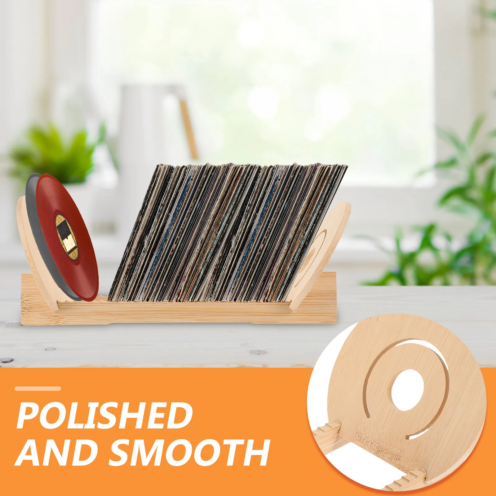 

CD Storage Rack Record Vinyl Organizer Compact Desktop Stand Display Holders Wood