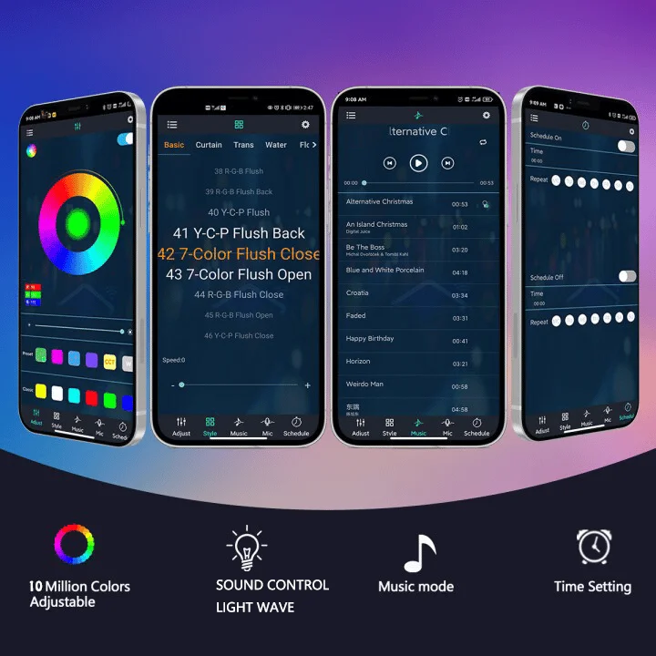 Fuochi d'artificio LED Strip Light RGB Sound Control Symphony Firework Light Wedding Christmas Music Control Kit completo Dream Meteor Lamp