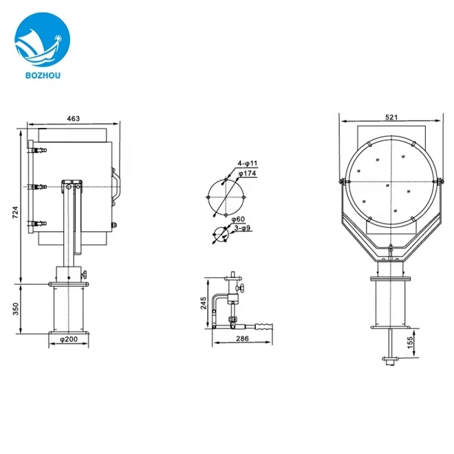 holofote marinho durável da luz da busca do lúmen alto 1000W TZ1