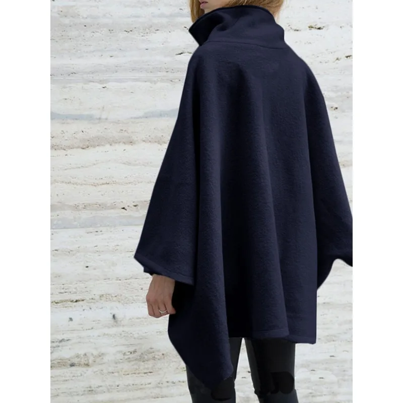 Women\'s S-2XL Size New Cape Zipper Stand up Neck Cape Cape Coat for Women trench coat for women  winter clothes women