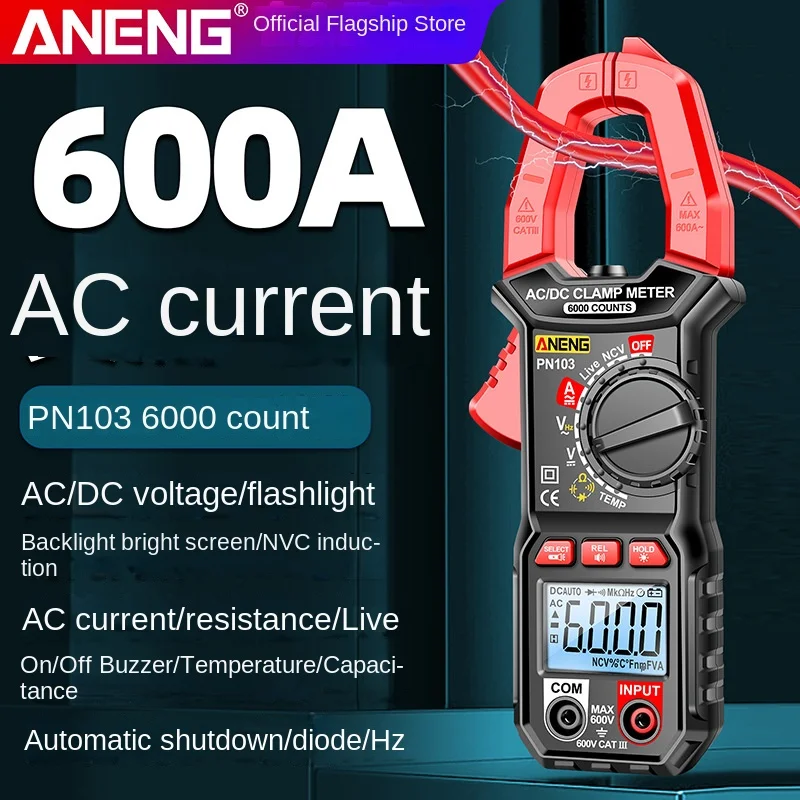 

ANENG PN103 Intelligent Anti-burn Multifunctional High-precision Clamp Meter AC and DC Ammeter for Electricians