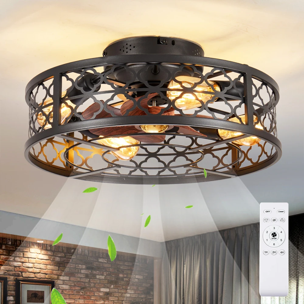 Decor Lighting Ceiling Fans - Blumenförmiger Sommer-Deckenventilator mit 4 Lichtpositionen, ausgestattet