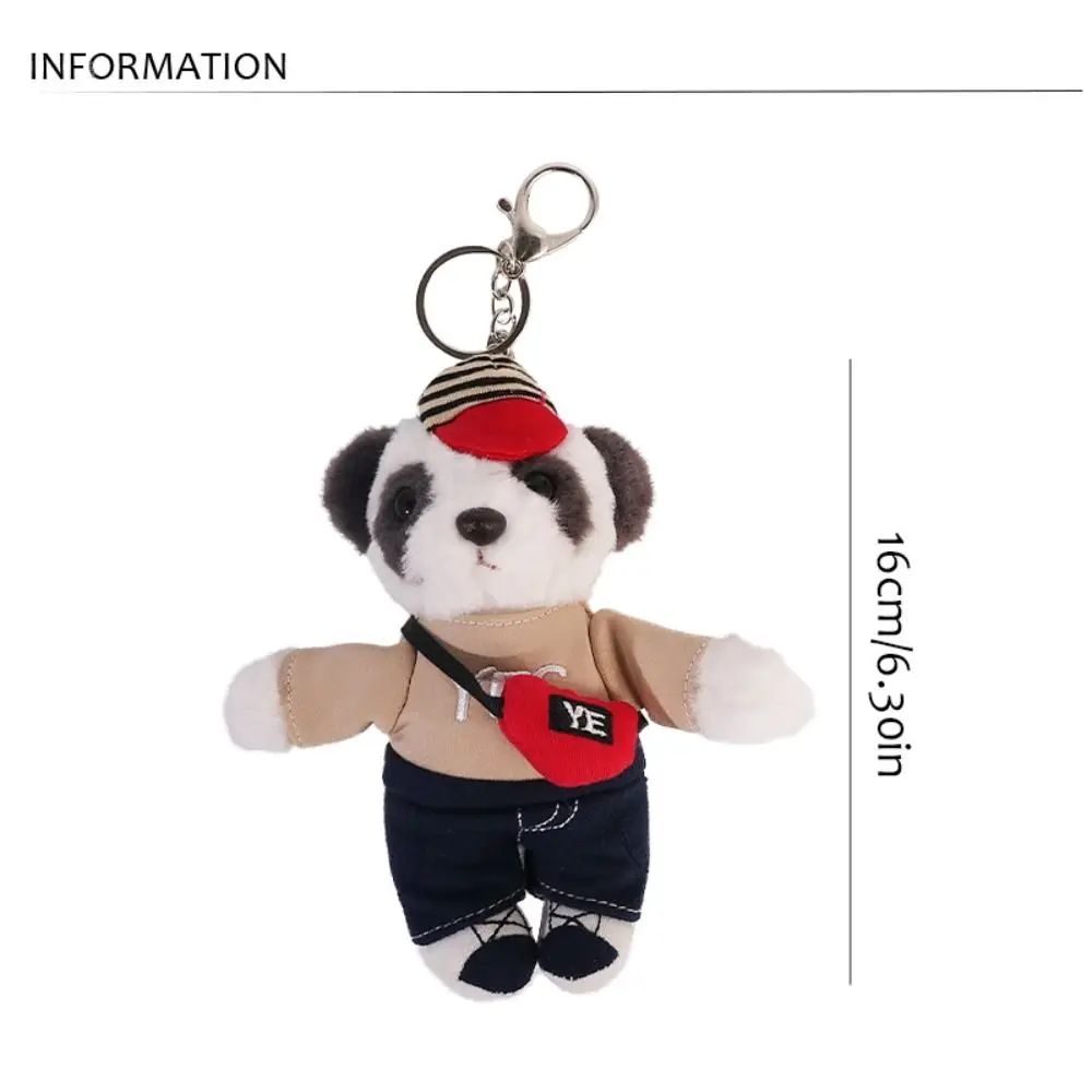 Soft Puppy Plush Keychain Lovely Plush Stuffed Cartoon Costume Bear Doll Pendant Pig Dog Creative Panda Keyring Bag Hanging