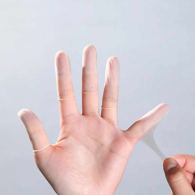 Disposable Latex Finger Cover Rubber  Anti-static Finger Cots Fingertips Protector Gloves Nail Tool