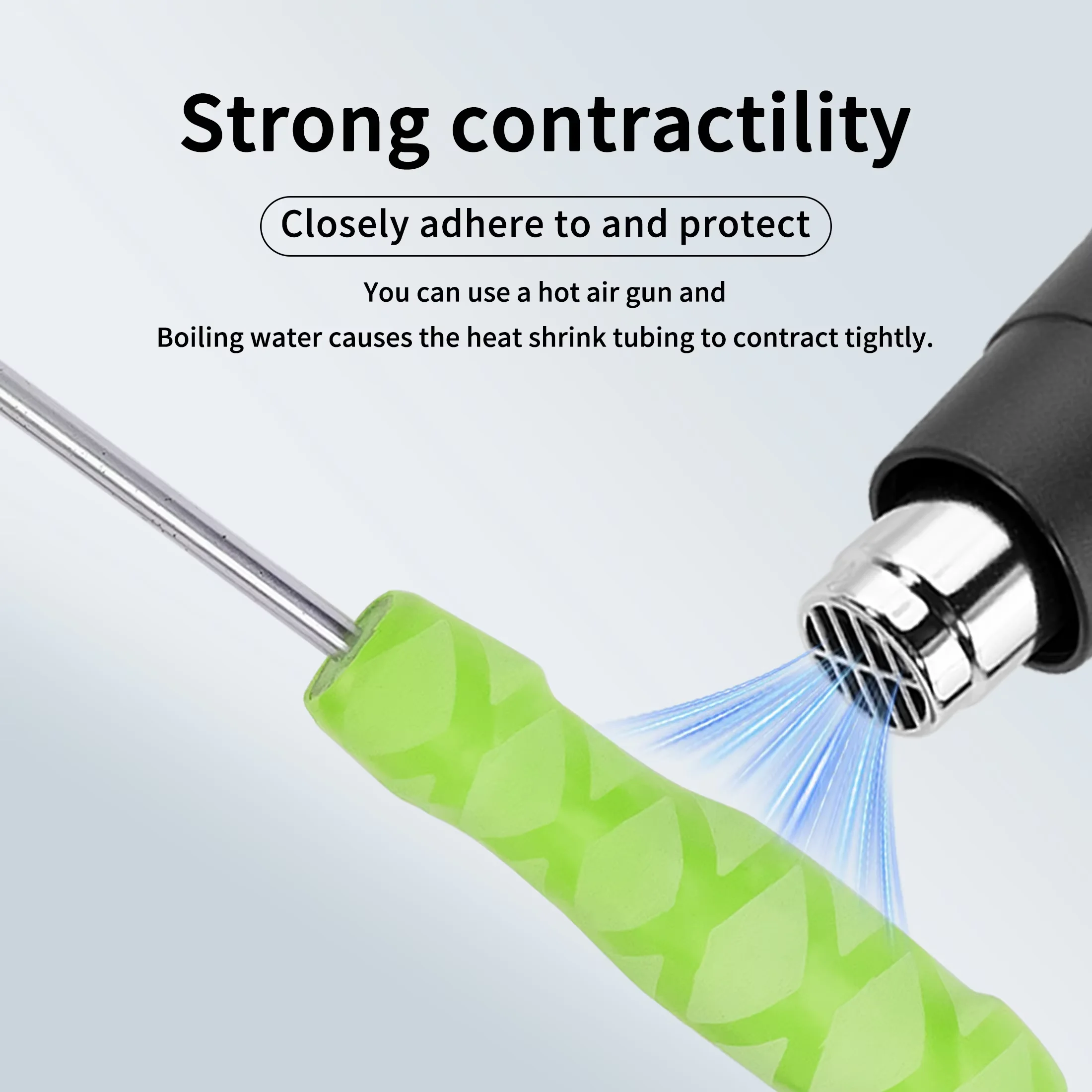 1 متر المضادة للانزلاق الحرارة يتقلص أنبوب 2:1 الفلورسنت اللون مضيئة أنابيب لقضيب الصيد 20/25/30/35/40 مللي متر #5