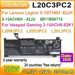 New Laptop Battery L20C3PC2 L20M3PC2 For Lenovo Ideapad Gaming 3 15ACH6 15IHU6 82K1 82K2 L20L3PC2 L20D3PC2 45WH