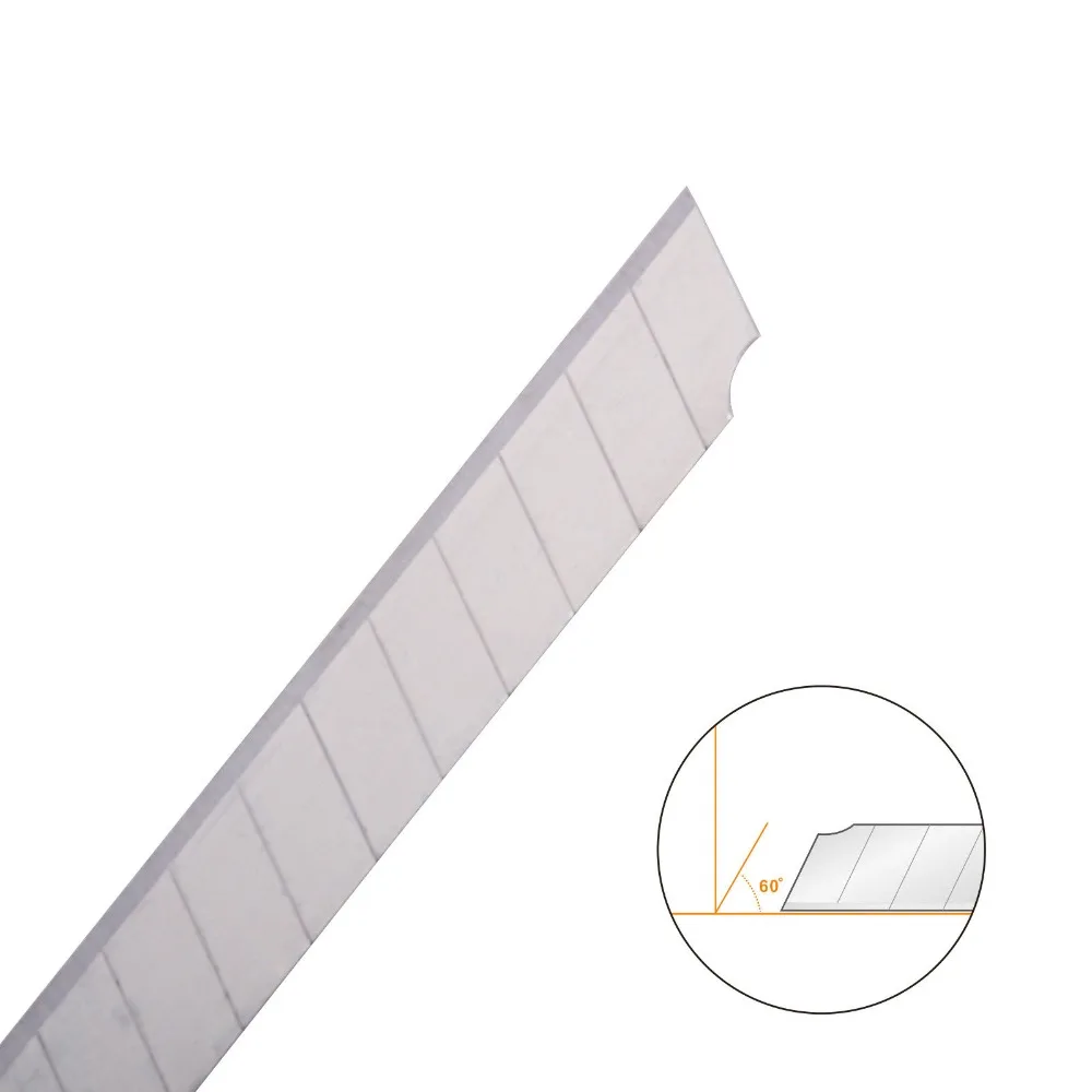 EHDIS 1/2Box Stainless Steel Blade Replacement For Utility Knife 9MM 60 Degree Spare Cut Tool Office Stationery Art Paper Cutter