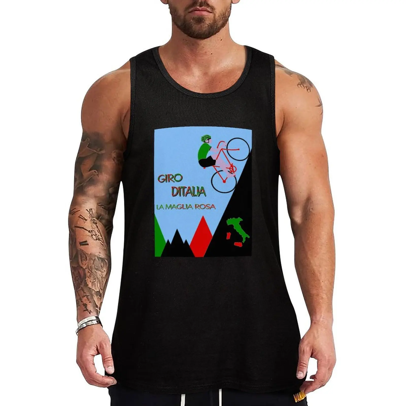 GIRO D ITALIA BICYCLE_ Racing Advertising Print Tank Top Everyday Basic Tank Top Comfort Cotton Undershirt