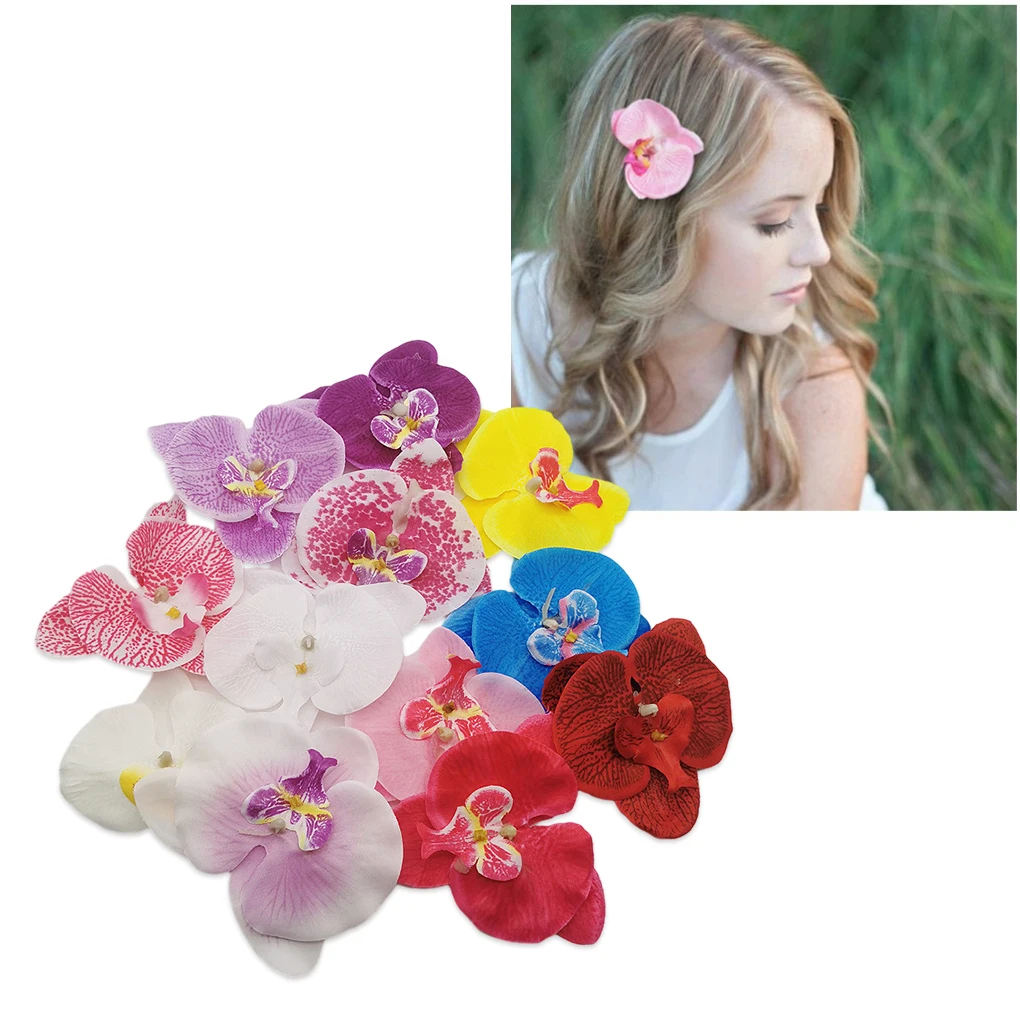 50pack/lot Faux Orchid Heads Eco-Friendly And Easy To Maintain Realistic Appearance Silk Elegant milky white