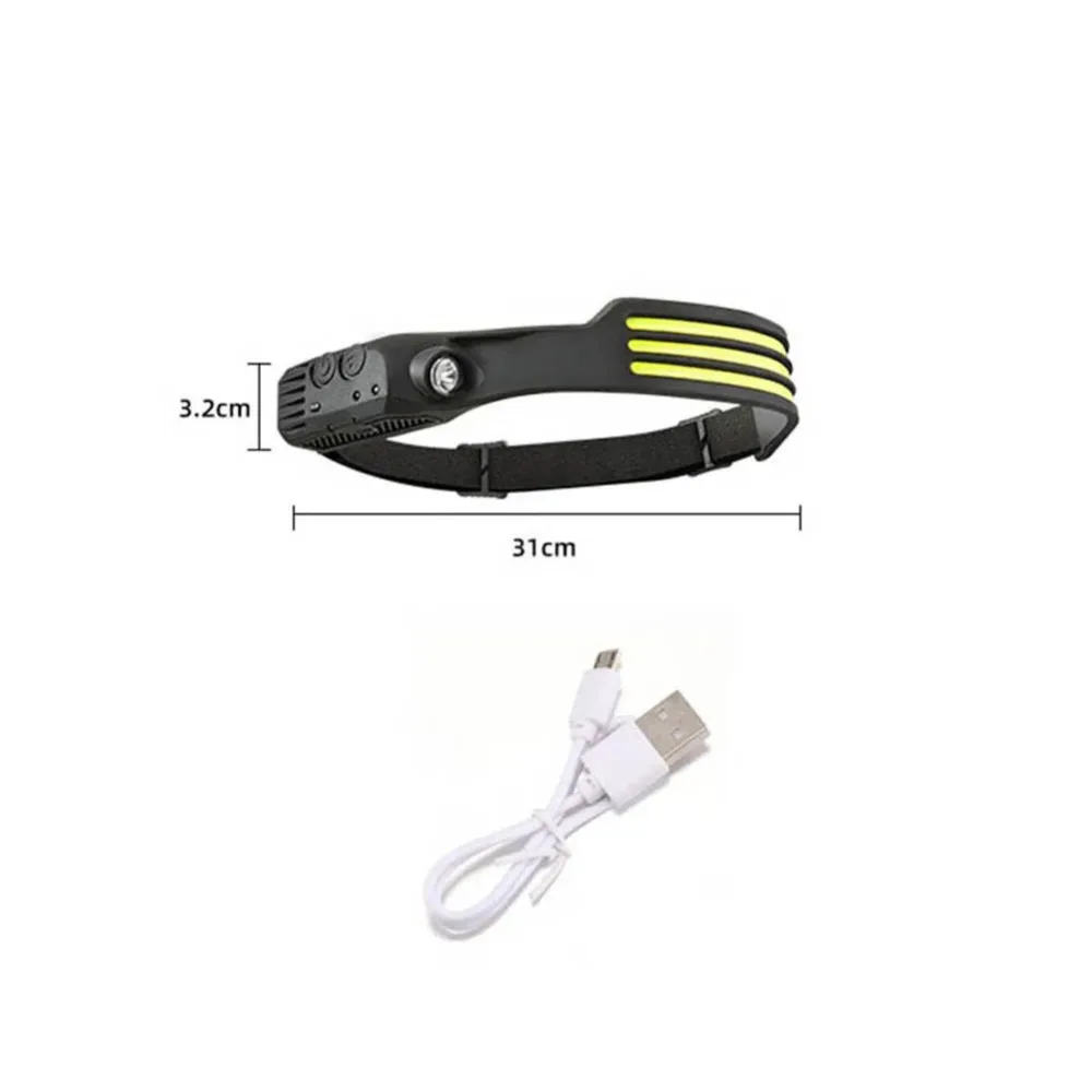 COB LED Waving Induction Headlamp Portable Camping Headlight  Motion Sensor Head Lamp USB Rechargeable Waterproof Flashlight