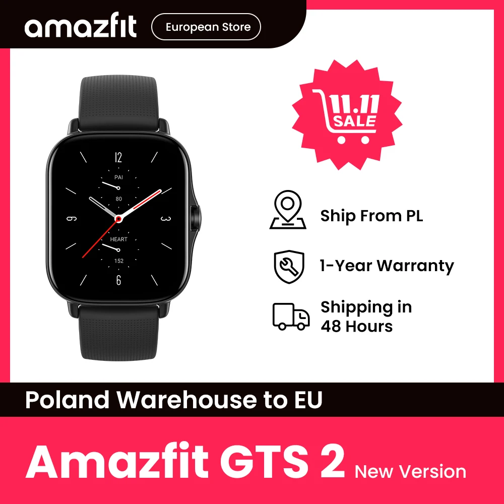 [New Version ] Amazfit GTS 2 Smartwatch 43mm All-round Health and Fitness Tracking Smart Watch Alexa Built-in