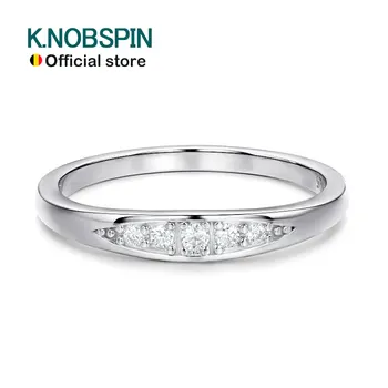 KNOBSPIN D VVS1 All Moissanite Rings for Women GRA Certified Lab Diamond Engagement Wedding 925 Sterling Silver Ring