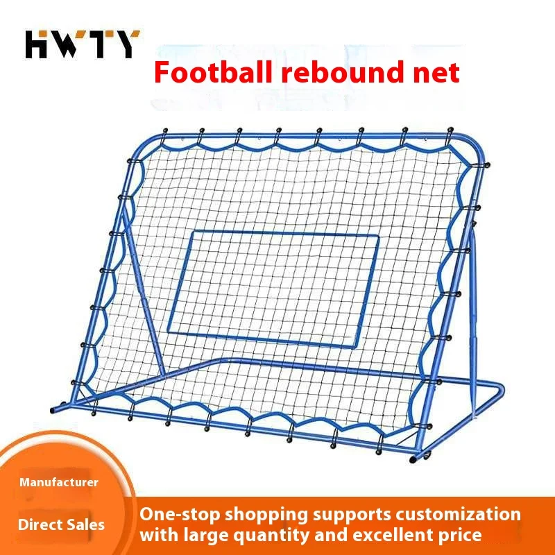 휴대용 및 접이식 축구 리바운드 네트 청소년 실내 및 실외 연습 용품을위한 멀티 앵글 조정 훈련 네트