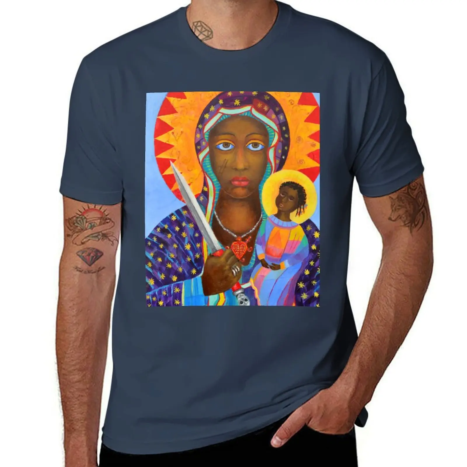 

Black Madonna Poland artwork Polish Madonna print Virgin Mary painting Our Lady Religious painting T-Shirt