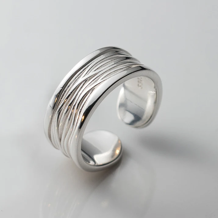 Women's 925 Sterling Silver Graffiti Letter Punk Ring