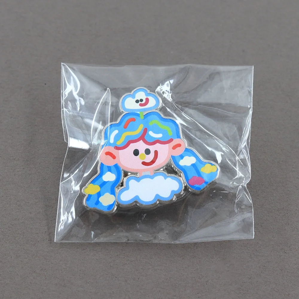 Kawaii Wolkenmädchen Emaille-Pin Niedliche Blauhaarige Cartoon-Figur Anstecknadel Verspieltes Himmel-Abzeichen für Rucksack Kleidung Mädchen Geschenk – Detail 12