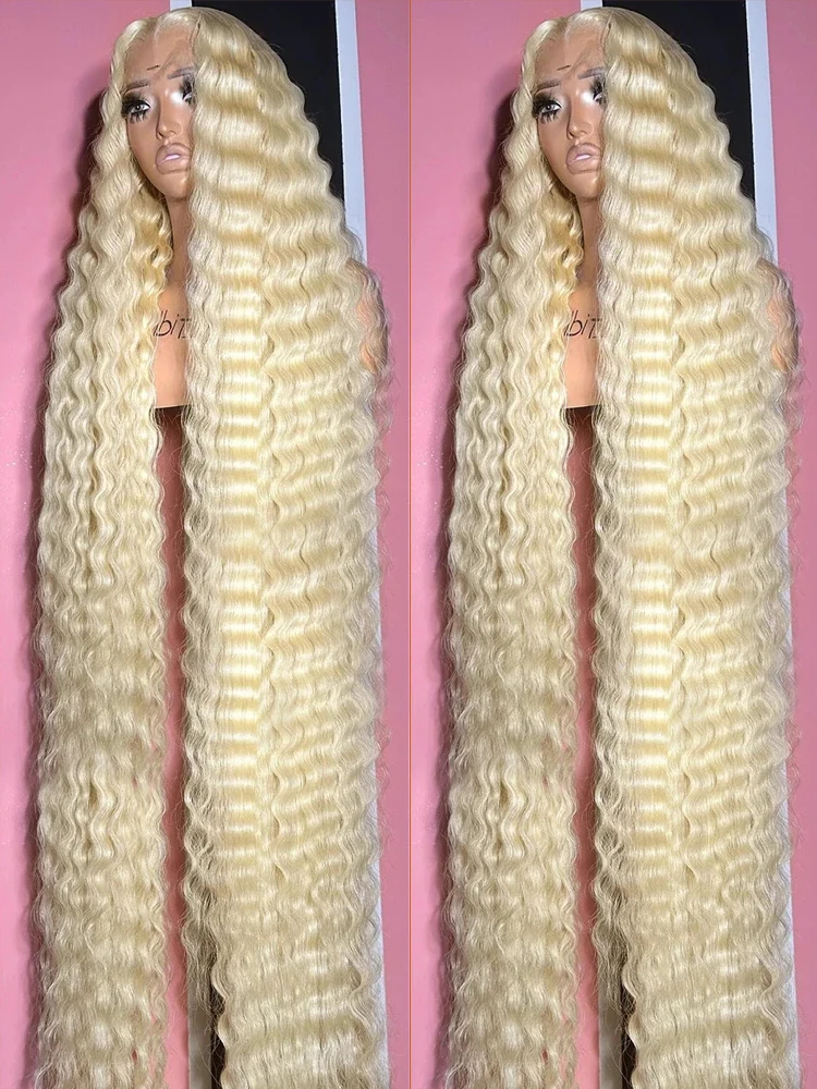 Sophianna 30 40 Inch Curly Wigs 613 Blonde 13x4 Lace Front Human Hair Deep Wave 13x6 Lace Frontal Wig 250 density For Women